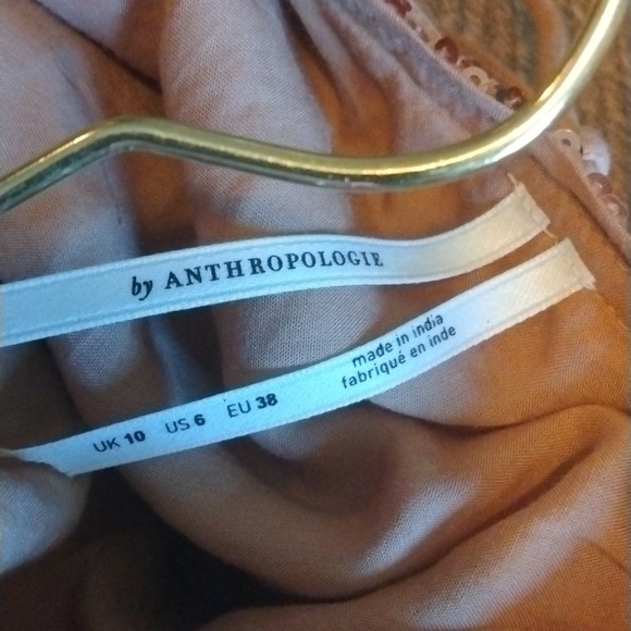 ANTHROPOLOGIE Rose Gold Sequined Top, Women, sz6 - Picture 4 of 5